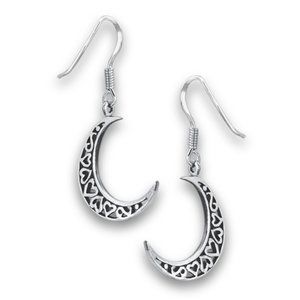 NWT-Sterling Silver Hearts/Crescent Moon Earrings